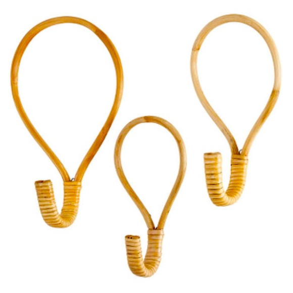 Beautiful Boho Cane Hooks Set of 3 EUC - Picture 1 of 3